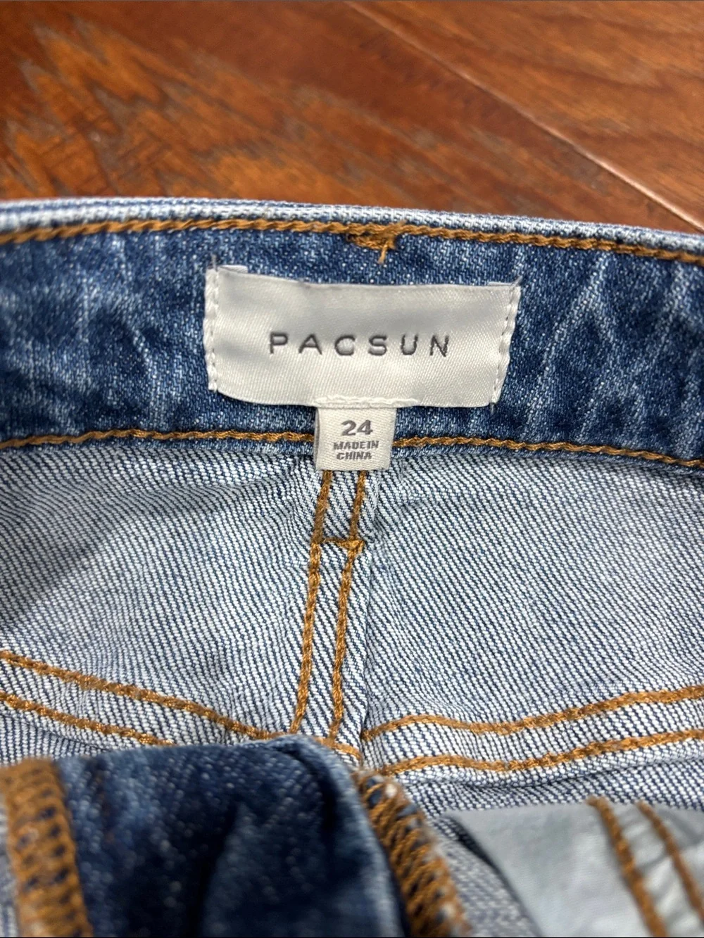 PacSun Blue Denim Mini Skirt with Raw Hem